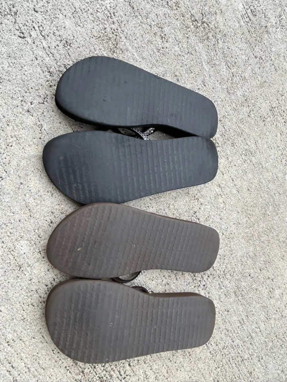 Yellow box Jellow Rhinestone Strap Flip Flops - Black & Brown- 2 pairs! - Picture 2 of 4
